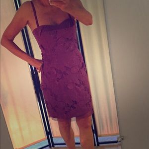BCBG Floral strapless dress.